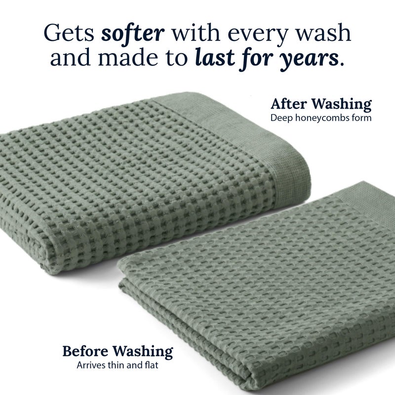 GILDEN TREE Waffle Bath Sheet Quick Dry Towel, Thin Luxury Bath Towels, Bath Sheets 40x80 Large Bath Towels, Modern Style (Pewter) - Image 5